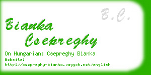 bianka csepreghy business card